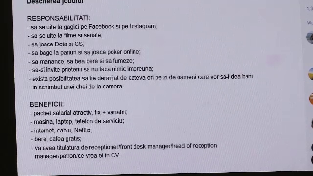Anunț de angajare viral: "Căutăm un om viu, care să se uite la filme şi să stea degeaba”