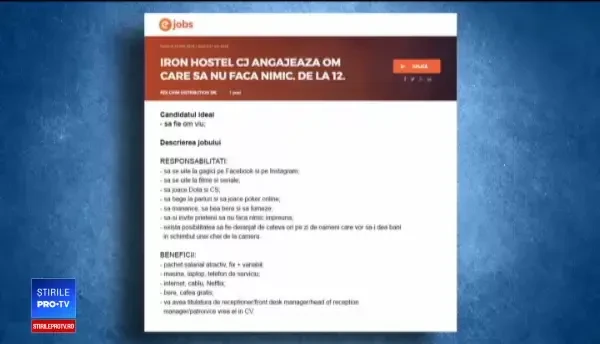 Anunț de angajare, viral: Căutăm un om viu, care să se uite la filme şi să stea degeaba