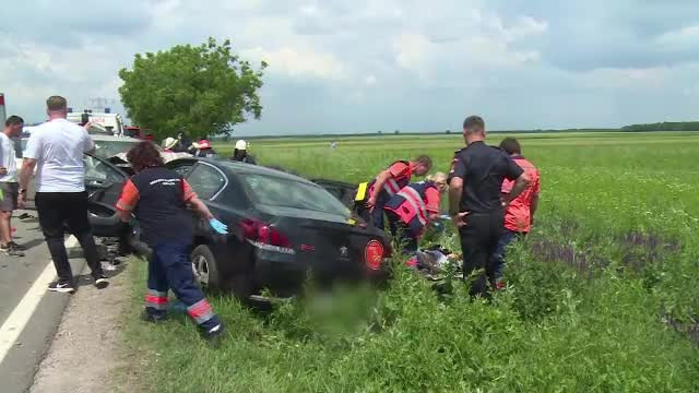 Scene cumplite pe DN71. Un mort și 4 răniți, după o depășire periculoasă