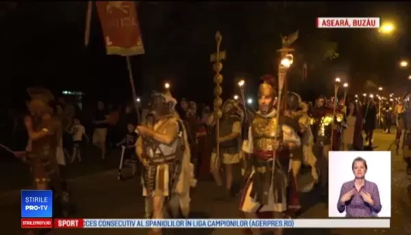 Defilare încărcată de istorie pe străzile din Buzău. Zeci de daci și romani au împânzit străzile