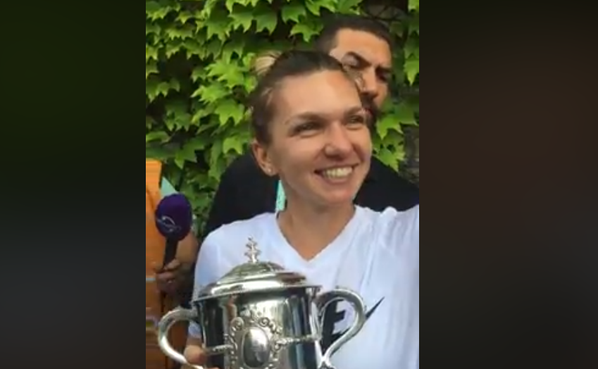Halep, video cu imnul României pe Facebook: ”Un vis devenit realitate”