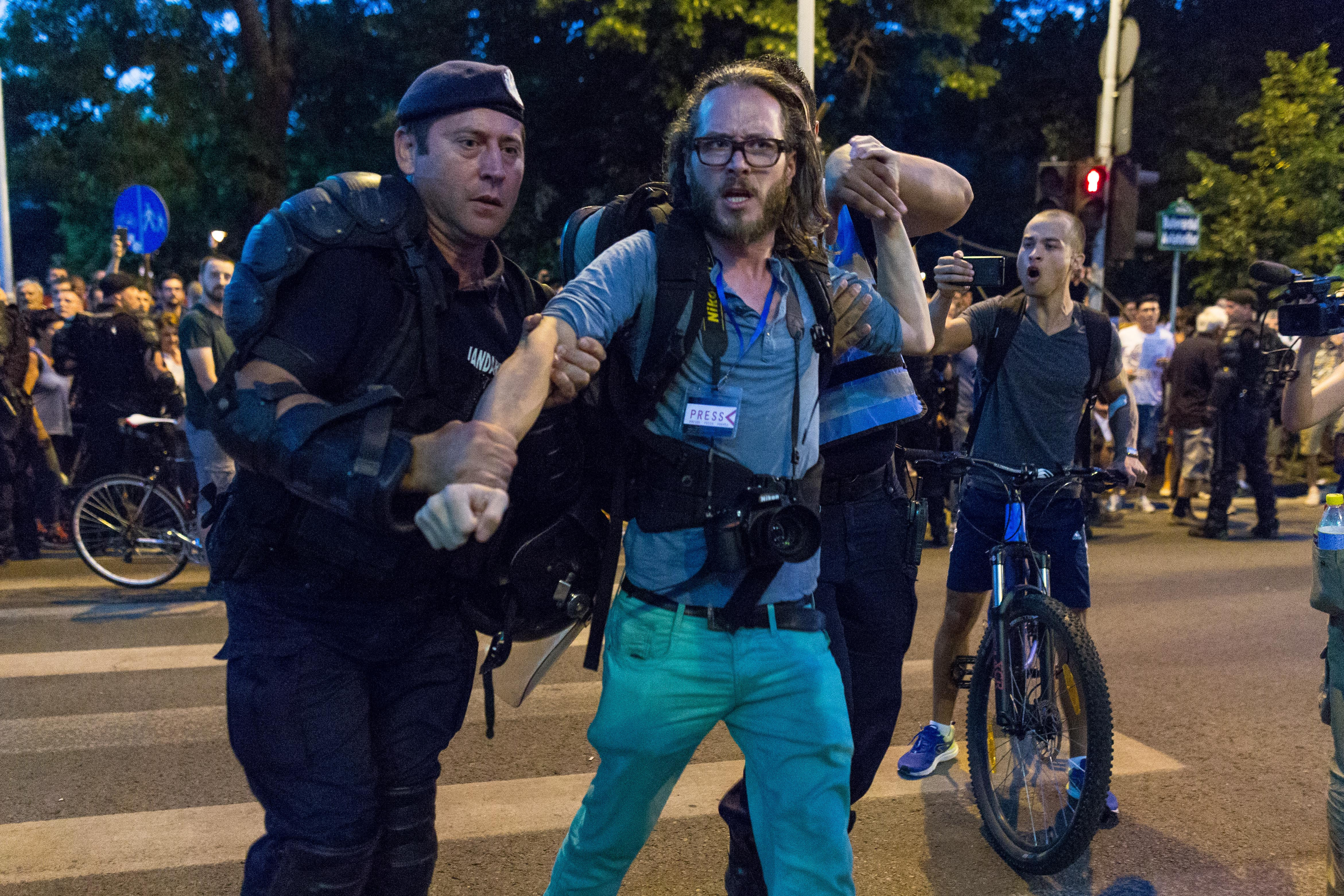 Precizările Jandarmeriei privind incidentul în care jurnalistul german a fost ridicat din Piața Victoriei