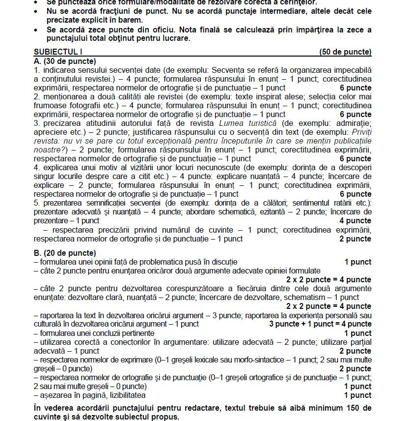 barem bac 2018 romana real