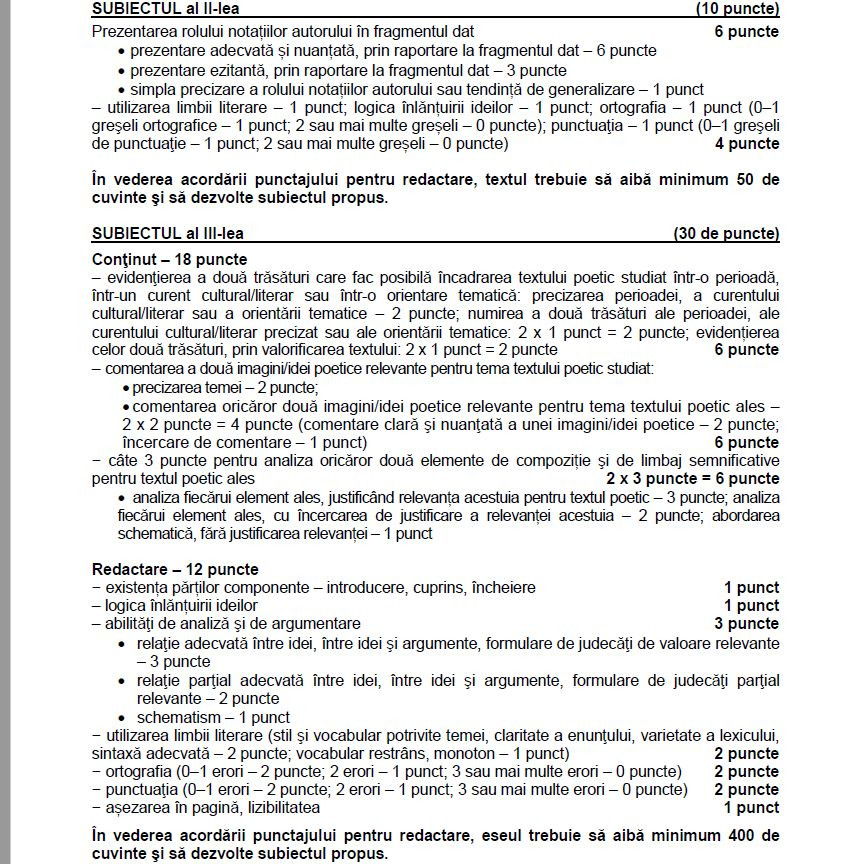 barem bac 2018 romana real