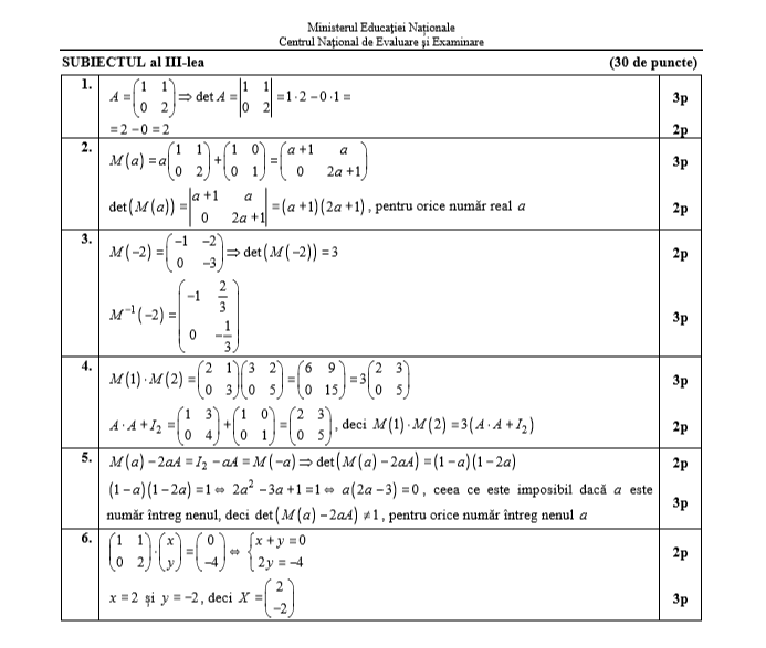 barem mate pedagogic bac 2018