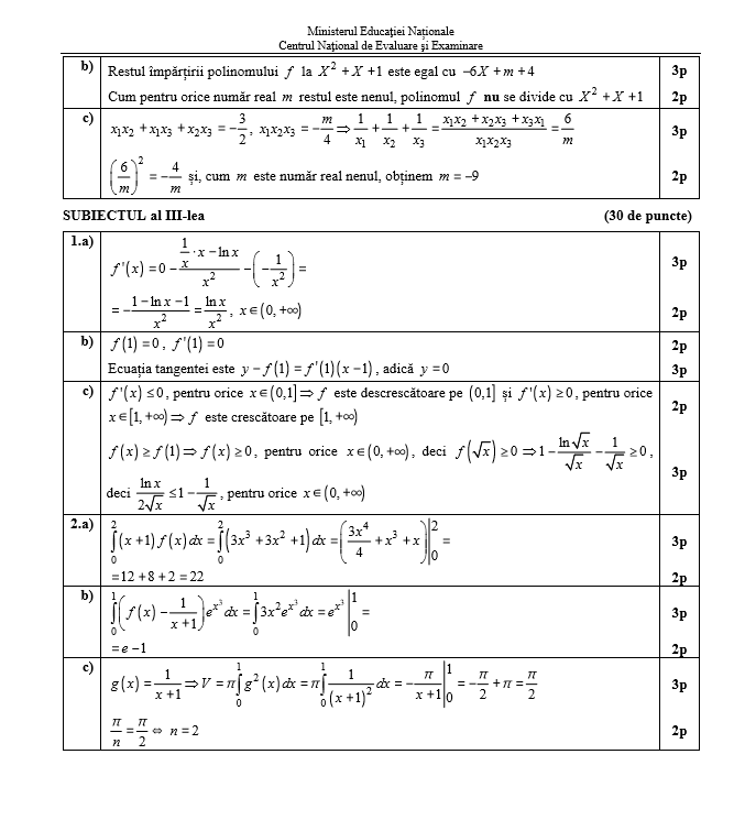 barem mate stiintele naturii bac 2018