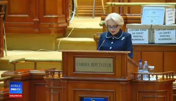 Viorica Dăncilă, noi gafe la discursul din Parlament: ”Banca Monetară”