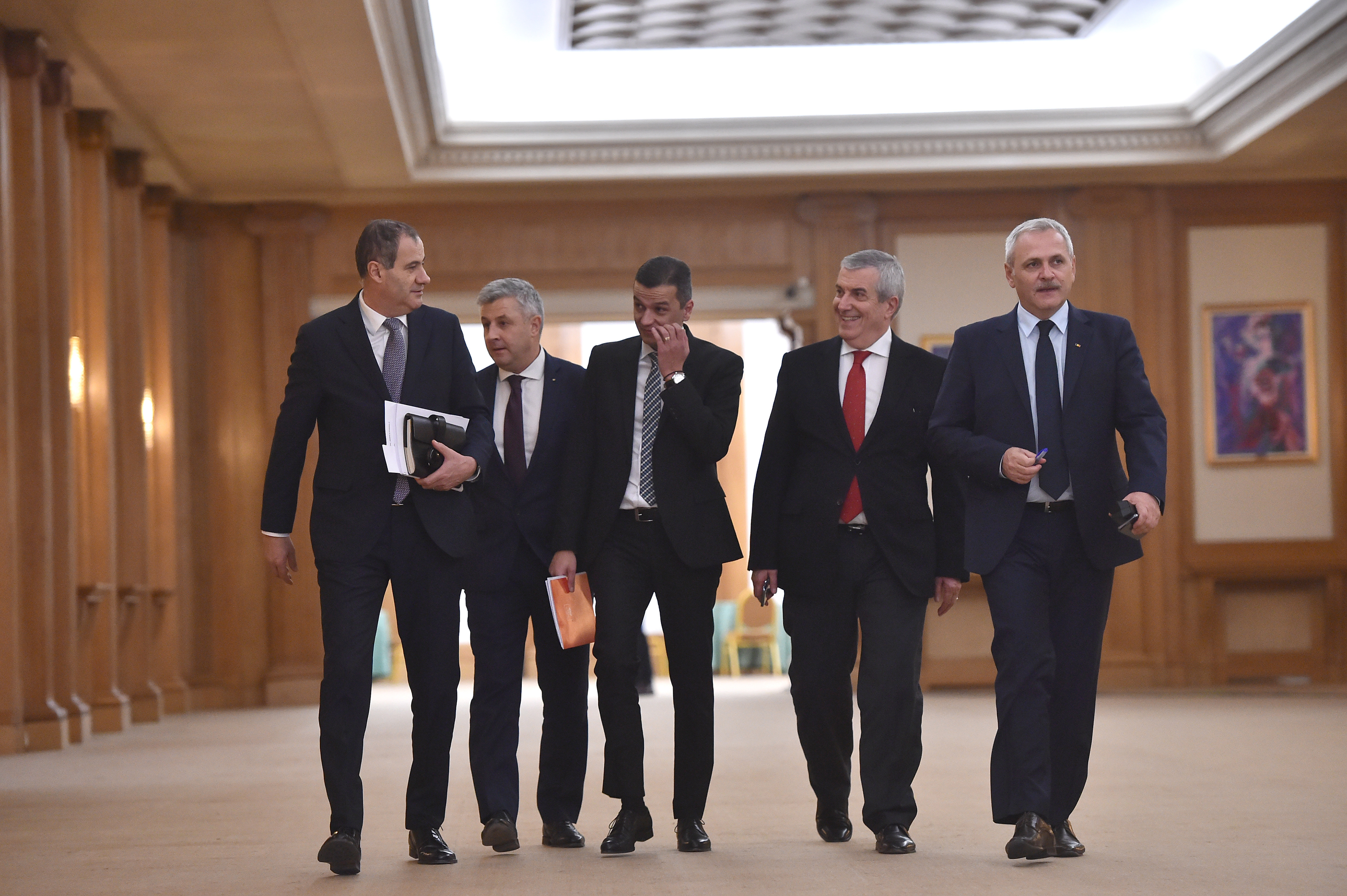 PSD, Marian Neacsu, secretar general al PSD, Florin Iordache, propus ministru al Justitiei, premierul desemnat Sorin Grindeanu, copresedintele ALDE Calin Popescu-Tariceanu si Liviu Dragnea, presedintele PSD