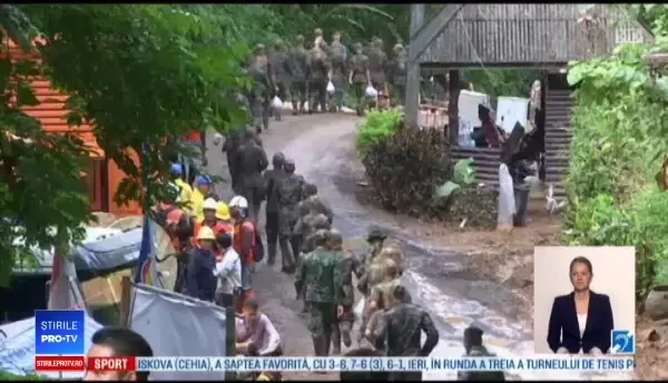 Încercare de scoatere a copiilor din peșteră, în Thailanda, amânată din cauza ploilor