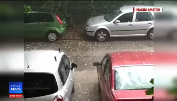 Copaci căzuți pe mașini și locuințe inundate în București. Ploile vor continua în următoarele zile