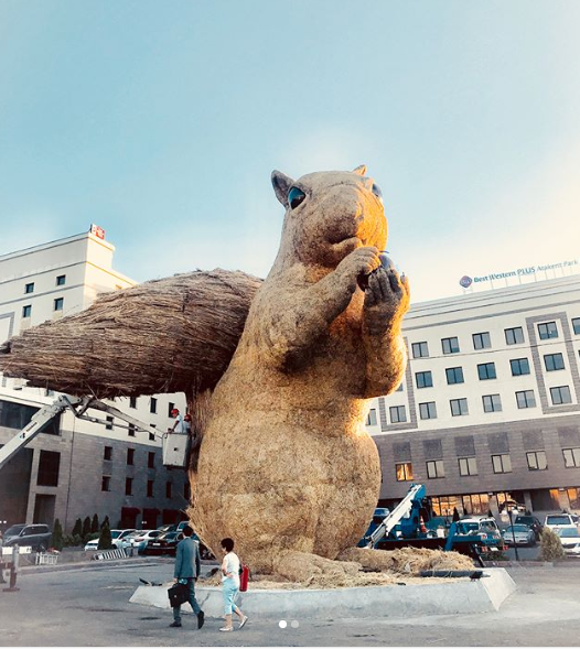 Orașul în care o veveriță de 12 metri a stârnit furia cetățenilor. VIDEO