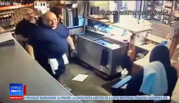 Bărbați răniți în timp ce încercau să împiedice un jaf, într-un restaurant. Totul a fost filmat