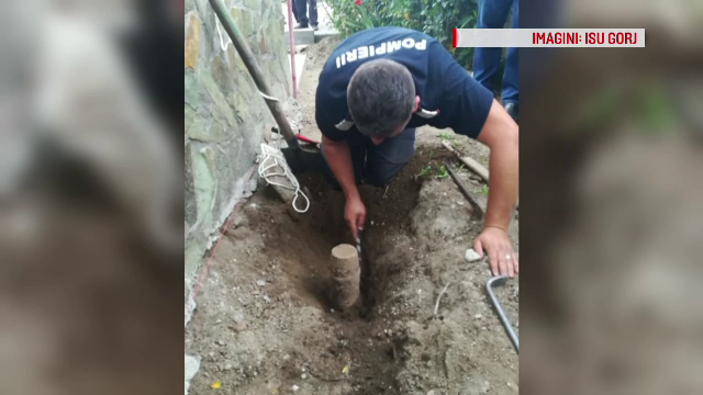 Proiectil din Primul Război Mondial încă activ, descoperit în curtea unui gorjean