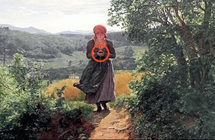 Detaliul bulversant dintr-o pictură de 150 de ani. Obiectul din mâna femeii, inventat în prezent