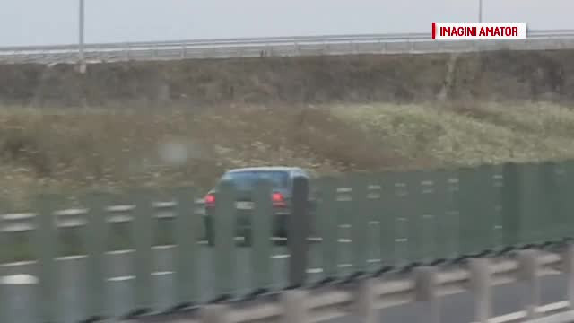 Imagini incredibile pe A1. Un șofer a fost filmat mergând pe contrasens