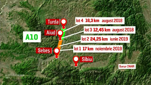 Primul segment din A10 a fost inaugurat cu 2 ani întârziere. Se poate circula de la Aiud la Turda