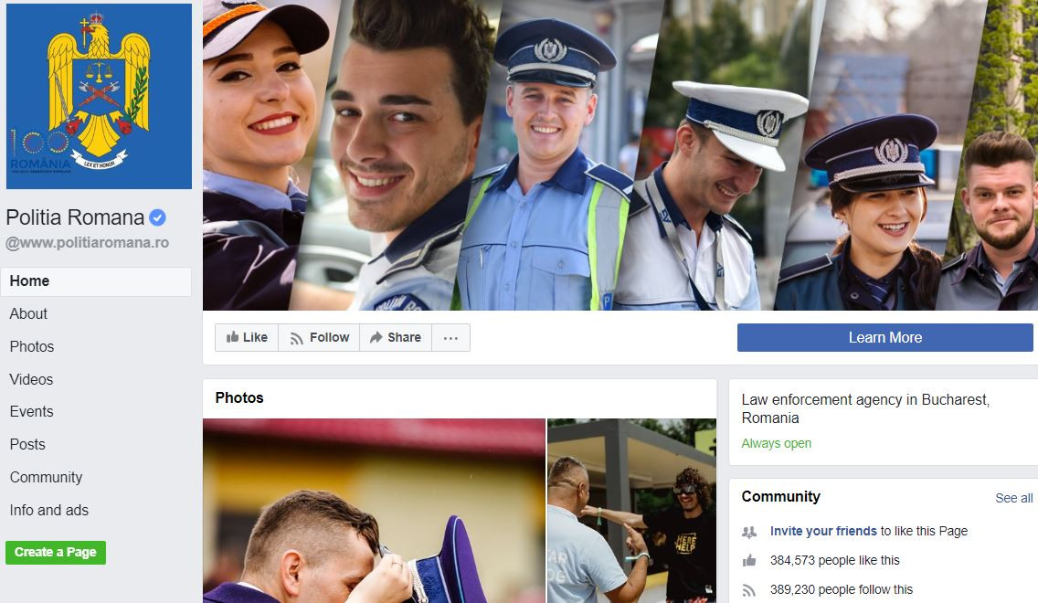 Decizia luată de Poliția Română după ce a primit 50.000 de rating-uri de o stea pe Facebook