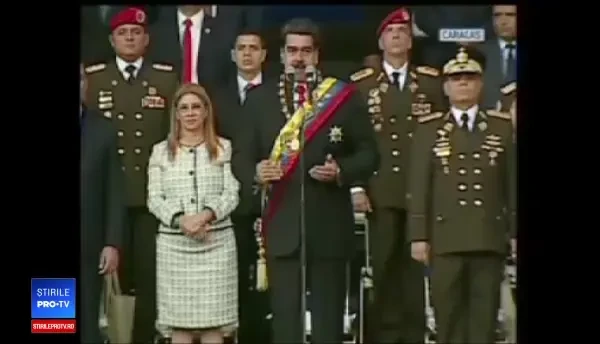 Momentul în care Nicolas Maduro este ținta unui atac. Reacția soldaților. VIDEO
