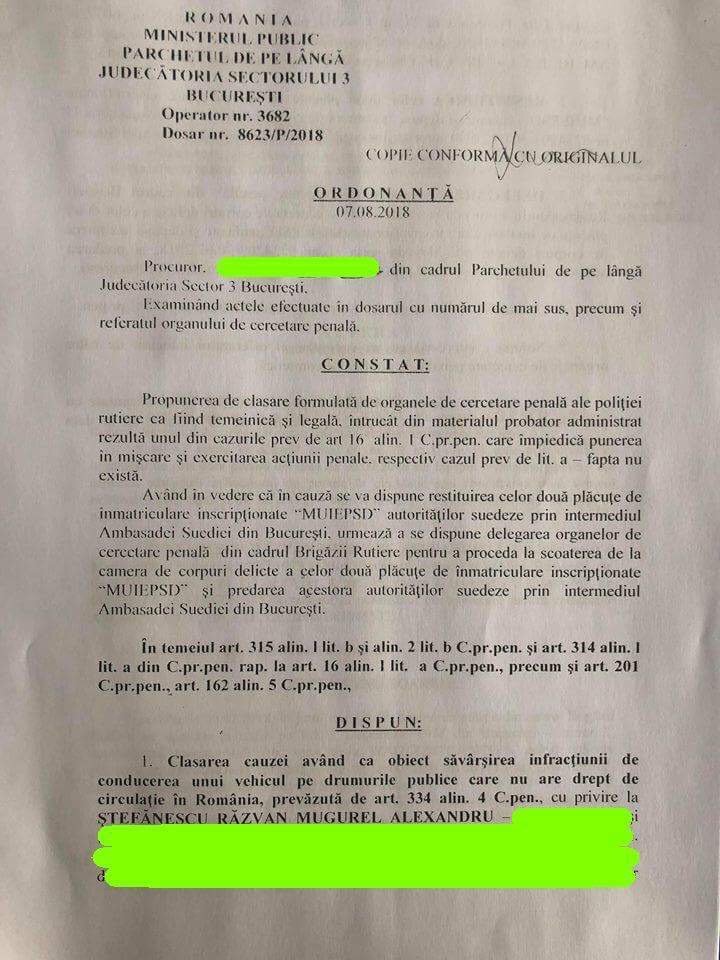 ordonanță clasare numere anti-PSD