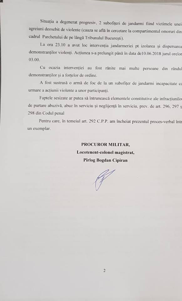 proces verbal procuror