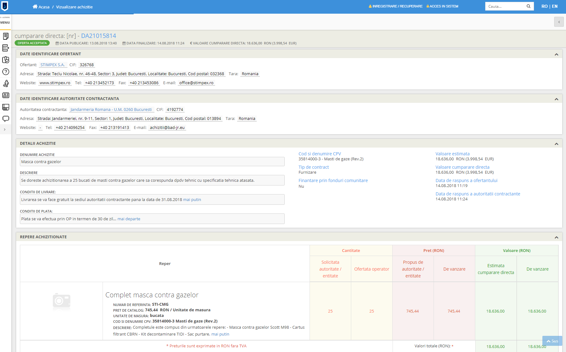 Jandarmeria Română a decis, la 3 zile după proteste, să cumpere măşti de gaze