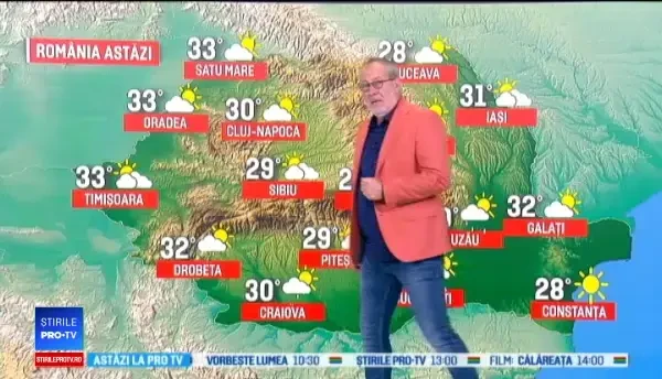 Vreme deosebit de caldă și ploi torențiale, luni. Prognoza meteo până joi