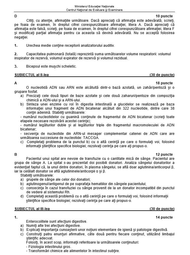 subiecte anatomie bac 2018