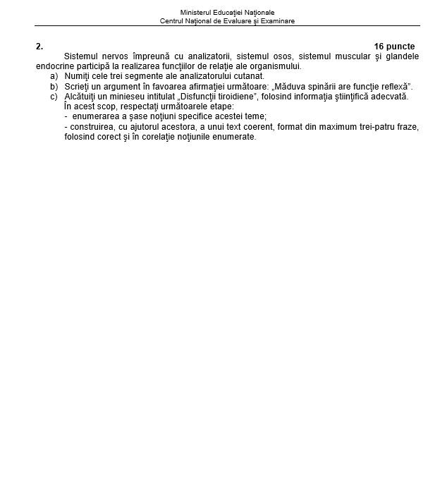 subiecte anatomie bac 2018