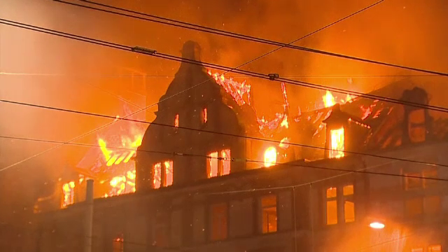 Un mall de lângă gara din Zurich, cuprins de flăcări. Clădirea s-ar putea prăbuși. VIDEO