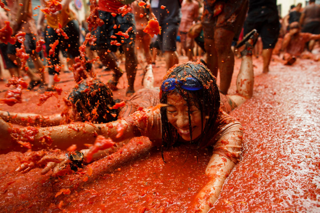 Festivalul Tomatina, în orașul Bunol din Spania