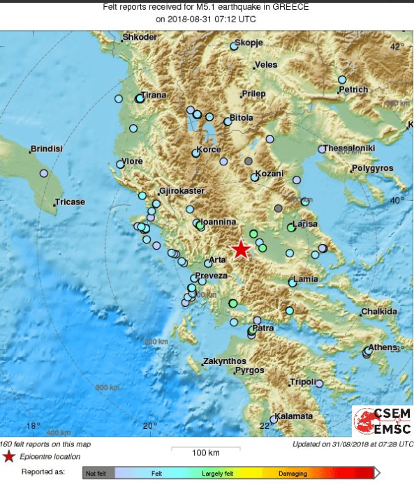 Cutremur de 5 grade pe Richter, în Grecia