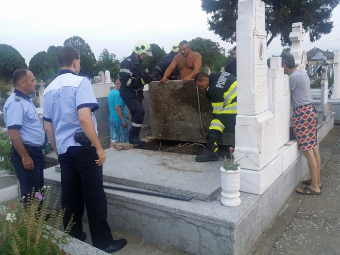 Câine îngropat de viu într-un mormânt dintr-un cimitir din Timiş. Explicaţia uluitoare a ”autorului”