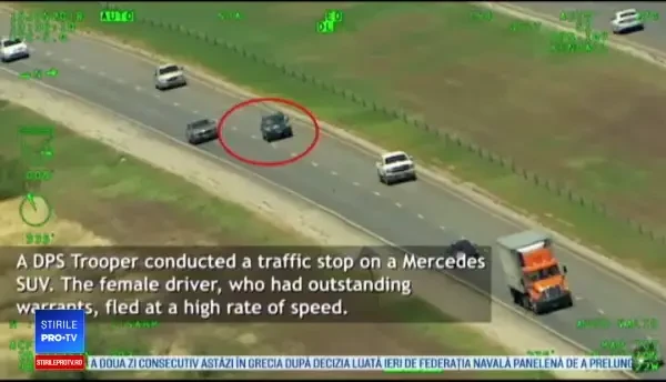 Urmărire șocantă în Texas. O șoferiță a fugit de poliție cu bebelușul pe bancheta mașinii
