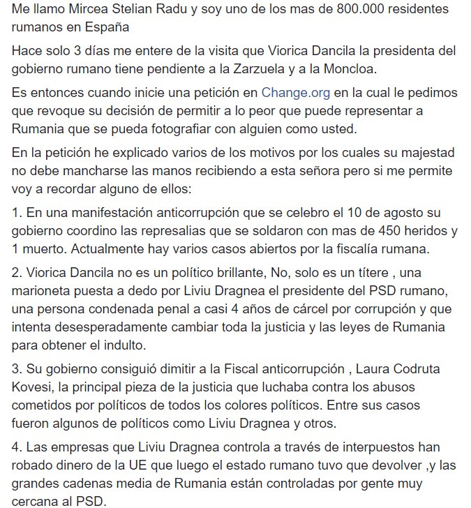 petitie romania spania