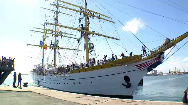 Nava-școală Mircea s-a întors în Constanța. Cum au fost întâmpinații cadeții, în port