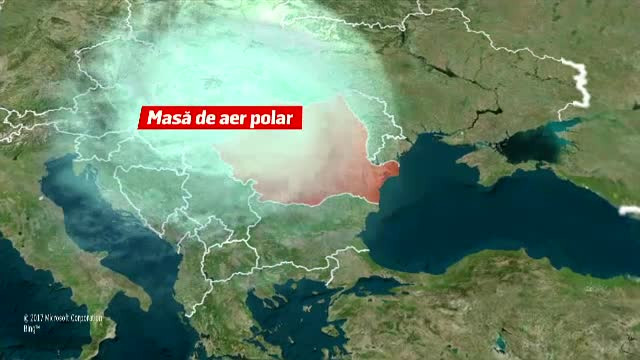 O masă uriașă de aer arctic va lovi de 2 ori România, începând de sâmbătă. Temperaturile scad drastic și ar putea ninge