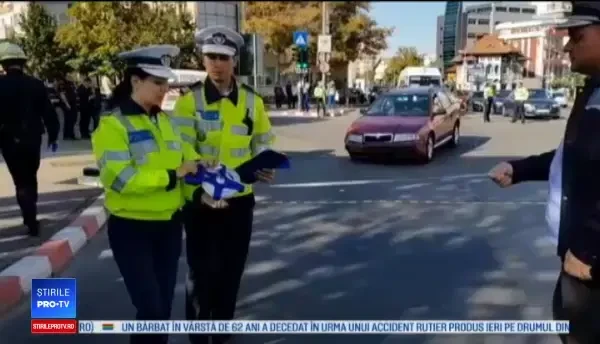 Polițist rănit în misiune, în Pitești. Un șofer neatent a izbit în plin autospeciala