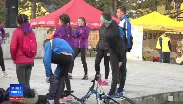 O femeie de 92 de ani şi un copil de 1 an şi 10 luni, la o cursă de alergare, în Blaj