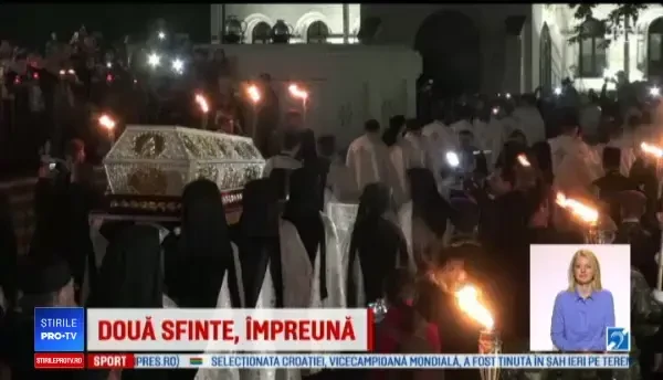 Moaştele Sfintei Parascheva și ale Sfintei Ecaterina, în procesiune în Iași. Tremur de emoție
