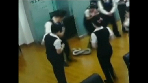 Un șarpe uriaș cade din tavanul unei bănci, în mijlocul ședinței angajaților. VIDEO