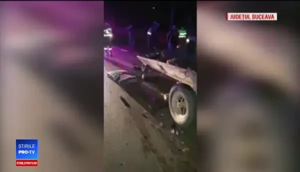 Căruță spulberată de un șofer adolescent beat. O copilă a ajuns la spital, în comă