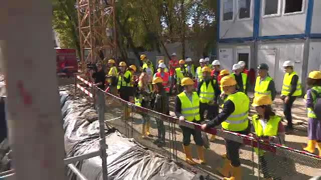 Imagini cu șantierul primului spital de oncologie pediatrică din România