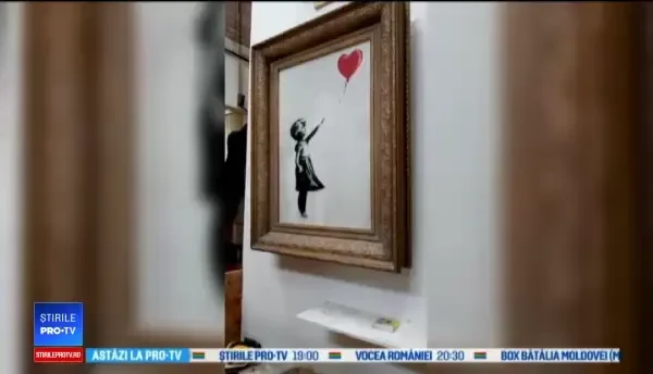 Banksy sugerează că planul de distrugere al operei Fata cu balon nu a funcționat