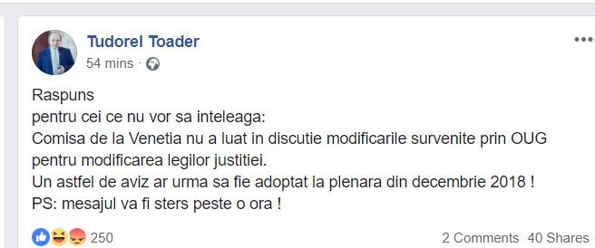 mesaj tudorel toader