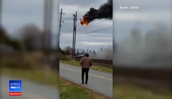 Momentul în care un elicopter loveşte cablurile de înaltă tensiune. Ce au păţit pasagerii