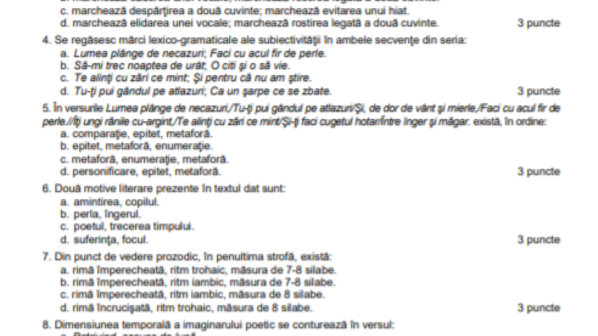 subiect romana bac 2019