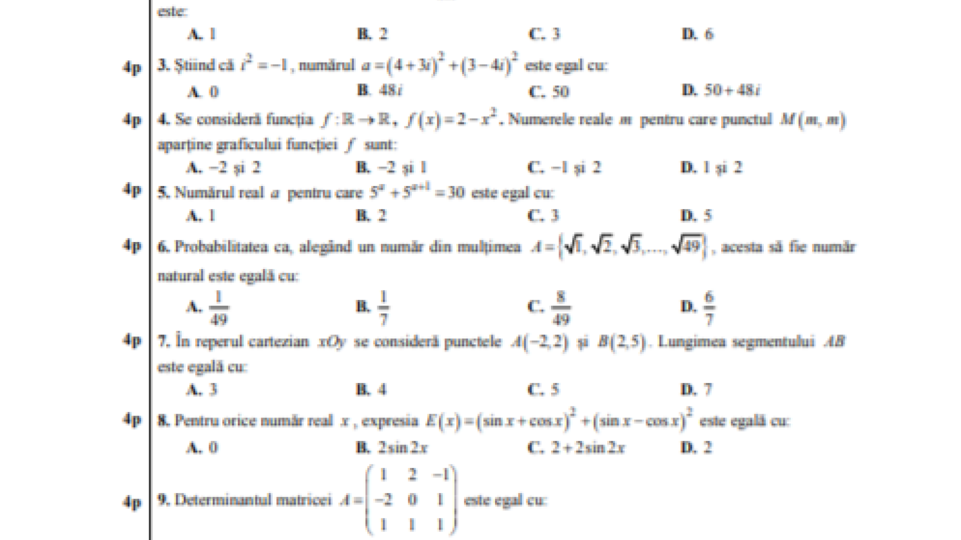 subiect matematica 2019