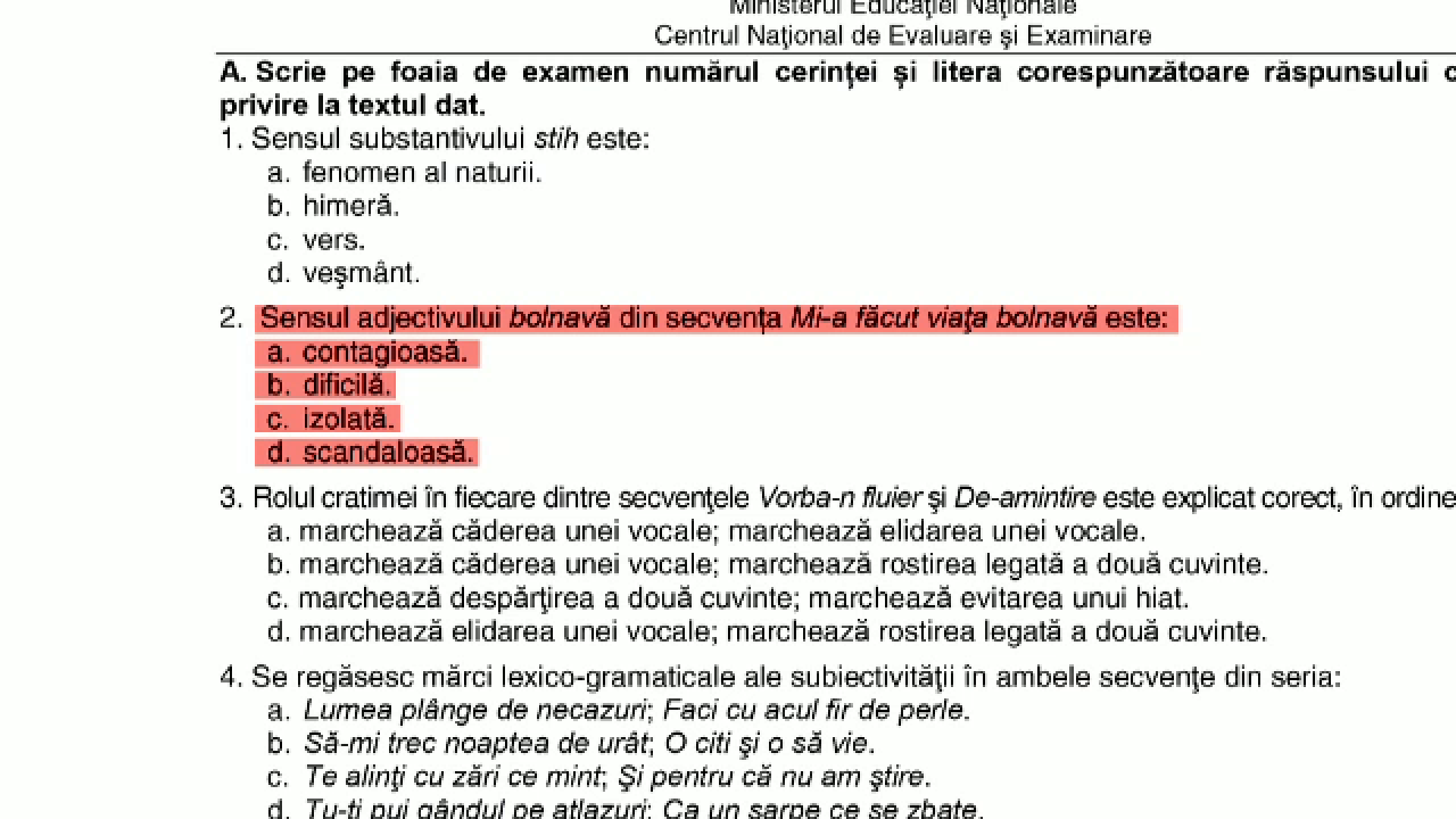 Introducerea testelor grilă la BAC și Evaluare, amânată cu un an