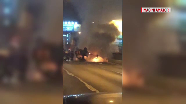 Mașină de 200.000 de euro, distrusă pe DN 1, aproape de București. VIDEO