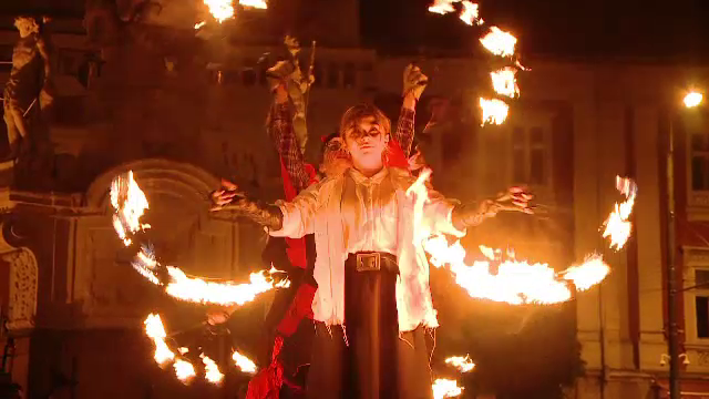 Spectacol cu foc în centrul Timișoarei: „Fantomatic!”